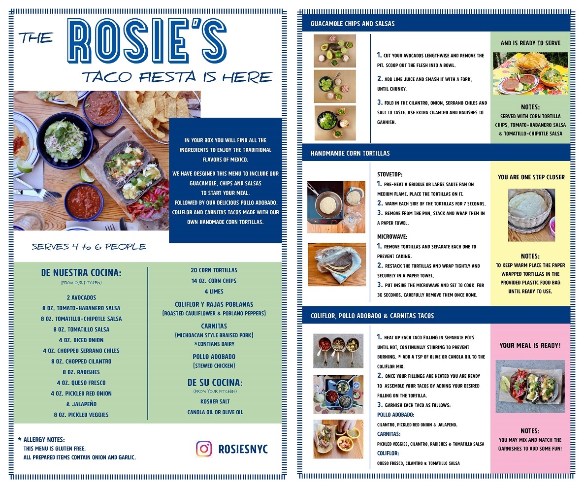 ROSIE'S Menus